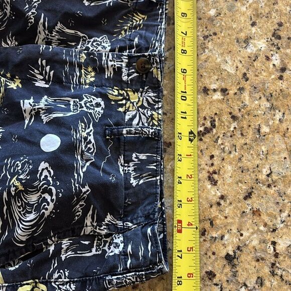 American Eagle Hula‎ Girl Print Blue Bermuda Shorts size 36” inseam 9” - Picture 5 of 7